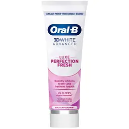 Зубна паста Oral-B 3D White Advanced Luxe Perfection Прохолода м'яти та евкаліпту 75 мл (8700216922739) - мініатюра 2