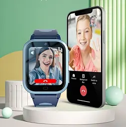 Дитячий смарт-годинник Lemfo D5 з SIM-картою GPS прослуховуванням та відеодзвінком синій 4G ОС Android - мініатюра 6