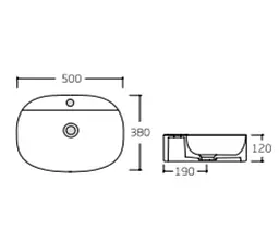 Раковина накладна Qtap Scorpio 500x380x120 мм, White, овальна, без донного клапана QT14116533W - мініатюра 5