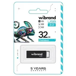 USB флеш накопичувач Wibrand 32GB Chameleon Black USB 2.0 (WI2.0/CH32U6B) - мініатюра 2