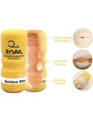 Мастурбатор чашка Snail Cup (Oral) Babydoll Універсальний.. Жовтий 103-1 - мініатюра 3