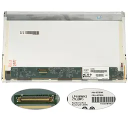 Матриця 15.6 LP156WH2-TLB1 (1366*768 40pin LED NORMAL глянець роз'єм ліворуч знизу) для ноутбука (renew)