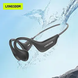 Водонепроникні бездротові навушники для плавання і басейну Langsdom BE20 з вбудованою пам'яттю 32 ГБ Чорний - мініатюра 2