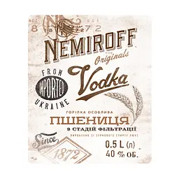 Горілка особлива Nemiroff Originals Пшениця українська відбірна 40% 0.5 л - мініатюра 4