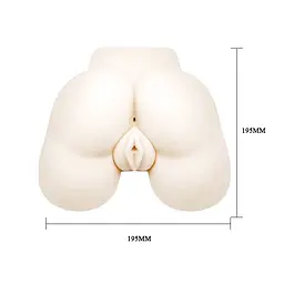 Мастурбатор Baile Pussy Anal Double Tunnels Vibrat. Eggs з вібрацією, 19 см (тілесний) - мініатюра 7