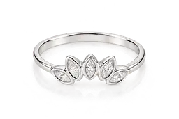 Жіноча каблучка Jewellery Continent з білого золота з фіанітами "Маркіз" 22 (К-0904) - мініатюра 2