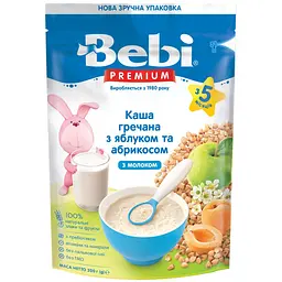 Молочная каша Bebi Premium Гречневая с яблоком и абрикосом 200 г (1105052)