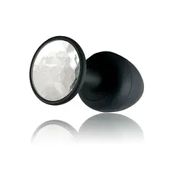 Анальна пробка зі зміщеним центром важкості та кристалом Dorcel Geisha Plug Diamond M, 8х3.2 см, білий