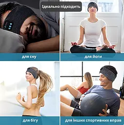 Пов'язка на голову із навушниками Inspire Headband Black (Hebabl) - мініатюра 7