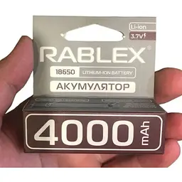 Літій-іонний акумулятор Rablex 18650 4000 mAh (Li-ion) 3.7 V Original - мініатюра 3