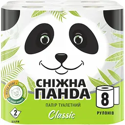 Туалетний папір Сніжна Панда Classic 2 шари 8 рулонів (4823019007633)