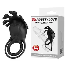 Ерекційне кільце - Pretty Love Vibrant Penis Ring Ruben Black - мініатюра 1