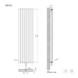 Радіатор дизайнерський Ideale Vittoria 12 7/1800/476 білий, Білий - мініатюра 2