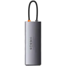 Перехідник HUB Baseus Metal Gleam Series 7-Port Clarity (Type-C to HDMI+USB3.0*3+PD+SD/TF) (B000307) Station Gray - мініатюра 4