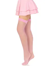 Панчохи-сітка Leg Avenue Nylon Fishnet Thigh Highs One size, Pink, дрібна сітка - мініатюра 3
