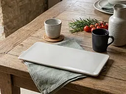 Тарілка-блюдо прямокутна порцелянова Limited Edition Plain 25 см біла (YF7012) - мініатюра 4