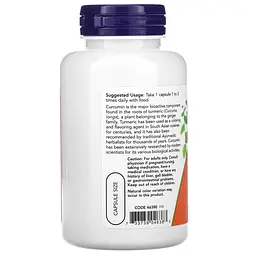Натуральна добавка NOW Curcumin, 60 вегакапсул - мініатюра 3