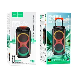 Акустика бездротова-караоке колонка Hoco HA7 Leader wireless dual-mic outdoor BT speaker - мініатюра 9