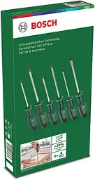 Викрутка SL 4, 6.5мм, PH1х100мм, PH2х125мм, PZ1х100мм, PZ2х125мм набір 6шт Bosch hoz0014146 - мініатюра 7