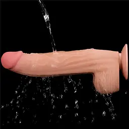 Фалоімітатор LoveToy Sliding-Skin Dual Layer Dong King Sized 31 см тілесний - мініатюра 10