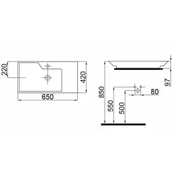 Раковина Idevit Lara 42x65 0201-4655, Білий - мініатюра 2