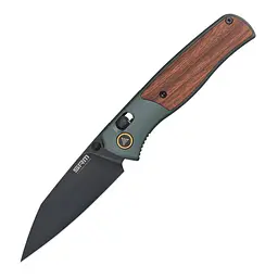 Нож складной туристический SRM Medal 259L-AG (8.1 см) 14C28N/алюминий 6063, дерево, коричневый