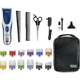 Набір для стрижки Wahl Color Pro Cordless, мережа акум., гребінець, ножиці, сталь, синій - мініатюра 2