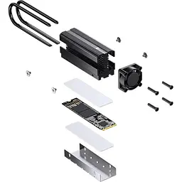 Радіатор для M.2 SSD JONSBO M.2-7 Black - мініатюра 7