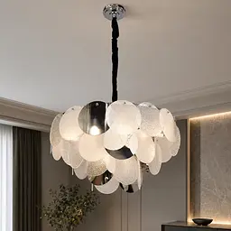 Декоративна підвісна люстра Artlight 21822/600CH хромована на 14 ламп E14 з прозорим і матовим білим склом.