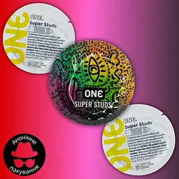 Презерватив One Super Studs з точковим рельєфом 1 шт. - мініатюра 3