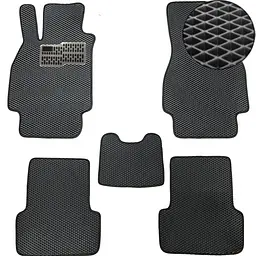 Килимки в салон EVA для Renault Megane II 2002-2008 (Металевий підп'ятник) Чорний 5 шт