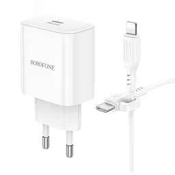 Комплект зарядного пристрою Borofone BA81A 1 Type-C PD20W Type-C to Lightning iOS White - мініатюра 5