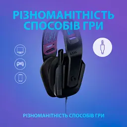 Навушники з мікрофоном Logitech G335 Wired Gaming Black (981-000978) - мініатюра 6