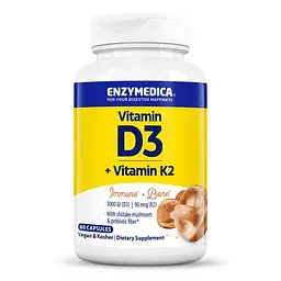 Вітаміни та мінерали Vitamin D3 + Vitamin K2, 60 капсул Enzymedica vit0001100