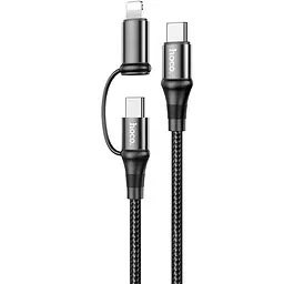 Cable Hoco X50 Exquisito PD Type-C to Type-C/Lightning (60W) Black 1m