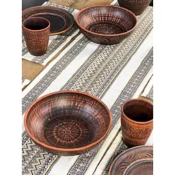 Комплект Різдвяний лляний з українським орнаментом Рандеву-2 Ранер 140х30 см + серветки 30х40 см 3 шт. - мініатюра 5