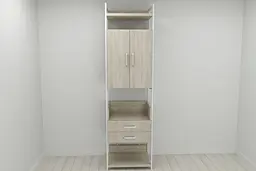 Шафа Гардероб Уні секція 5 серії Конект Ferrum-decor 220x60x50см Білий метал ДСП Дуб Сонома 32 мм (FRD-104521)