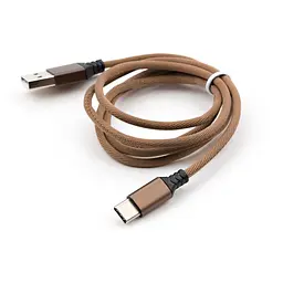 Дата кабель USB 2.0 AM to USB-C 1.0m nylon brown Vinga (VCPDCTCNB21BR) - мініатюра 2