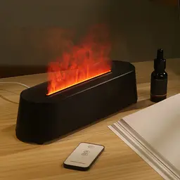 Зволожувач повітря ультразвуковий Diffuser A3, з ефектом полум’я, арома дифузор з пультом 200 мл, чорний