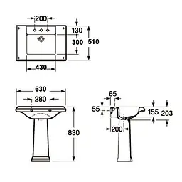 Умивальник Roca America A327491000, Білий - мініатюра 2