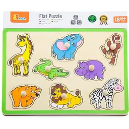 Дерев'яна рамка-вкладиш Viga Toys Звірята (50019) - мініатюра 3