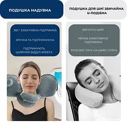 Надувна подушка для подорожей - мініатюра 3