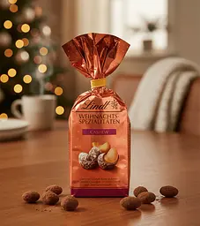Шоколадні цукерки Lindt Weihnachts Spezialitaten Cashew 100г - мініатюра 2