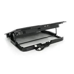 Підставка під ноутбук IceCoorel K5, 10-15", 1*125mm 1400±10% RPM + 4*70mm 2500±10%RPM, корпус пластик+алюміній, 2xUSB2.0, 365x297x30mm, Blue,Box, Q18 - мініатюра 3