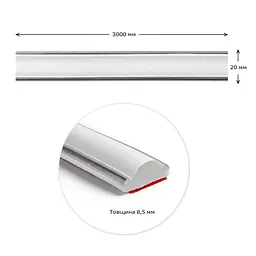 Молдинг 3000x20x8.5 мм Білий зі сріблом SW-00002674 - мініатюра 2