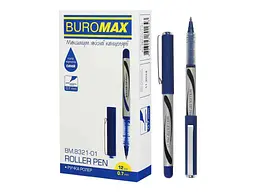 Ручка BUROMAX ролер 0.7мм, синій