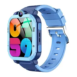 Дитячий смарт-годинник Y76, 4G GPS Wi-Fi SIM камера SOS IP67 синій