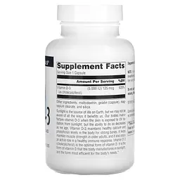 Вітамін Д3 з Vitamin D-3 5000 IU 125мкг - 240 капсул - мініатюра 2