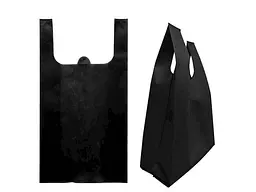Еко сумка Майка Напівавтомат без друку чорний 210x420x120 до 500мм ТМ"ЕCOBAG"