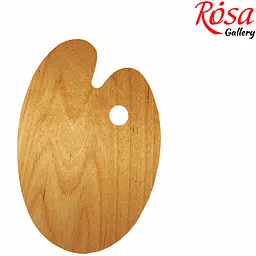 Палітра дерев'яна овальна ергономічна промаслена 25х35см ROSA Gallery (4820149877907)